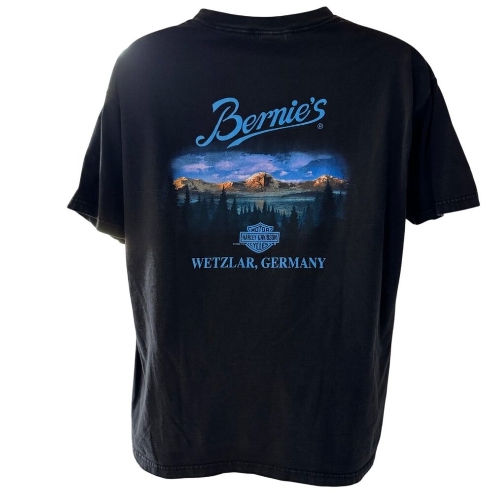 Vintage Harley-Davidson Black XL Bernies Wetzlar Germany Graphic Tee